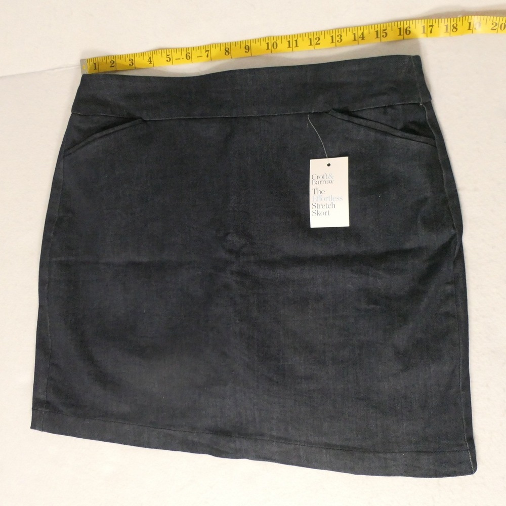 Croft & Barrow Womens Skort 12 Dark Blue Denim Effortless Stretch Elegant Travel